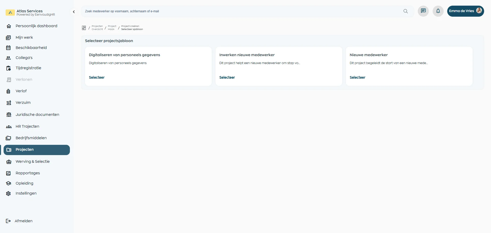 Project template met herbruikbare taken